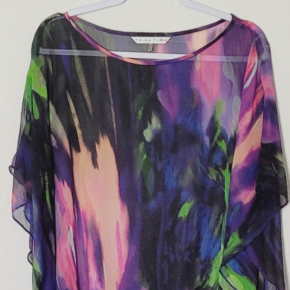 Trina Turk Anissa Silk Dress Sz 6 - Picture 7 of 9